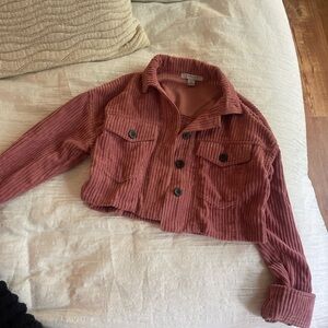 FAVLUX Corduroy Utility Jacket in Dusty Rose